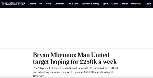 Manchester United tax! Mbemo h